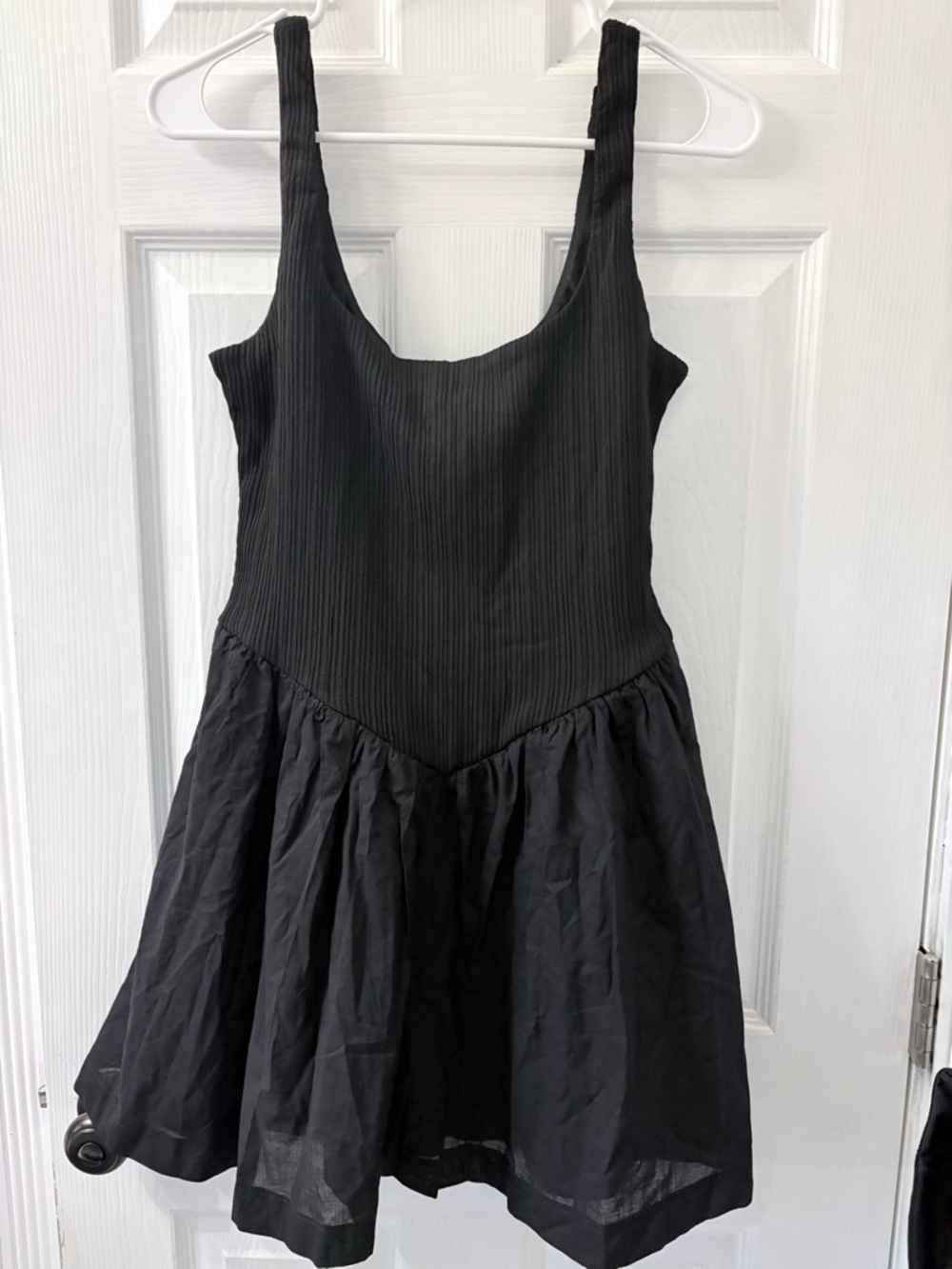 Francesca's Collections Black Ribbed Bodice Mini Dress